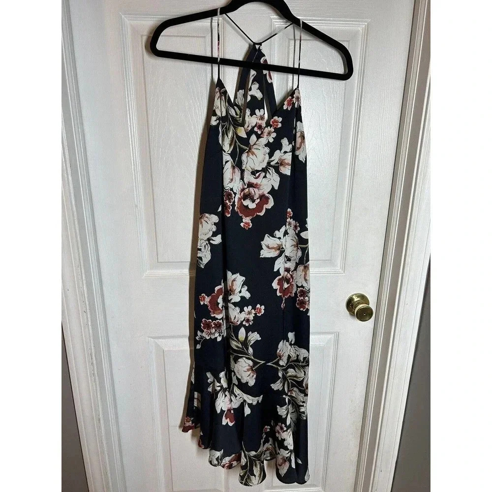 Zara Navy Floral Sundress Women’s Size XS